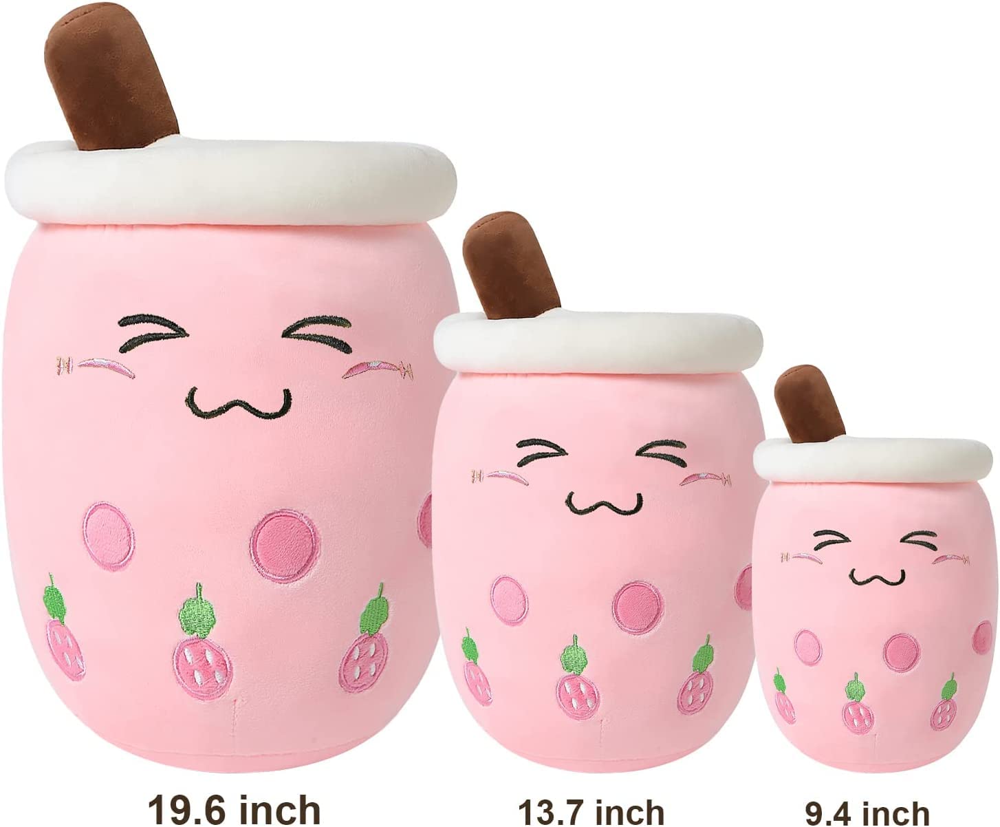 TootyFrooty Cute Bubble Tea Plush Toy Stuffed Food Shaped Pillow Cushion Cartoon Fruit Milk Tea Gift for Kids